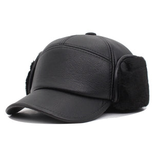 Women's Faux Leather Baseball Solid Pattern Casual Winter Caps