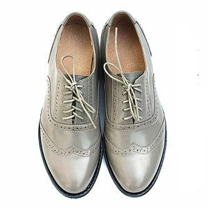 Men's Genuine Leather Pointed Toe Lace-Up Breathable Casual Shoes