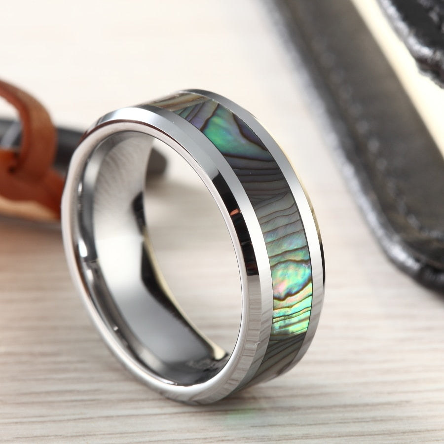 Men's 100% Tungsten Round Pattern Prong Setting Wedding Rings