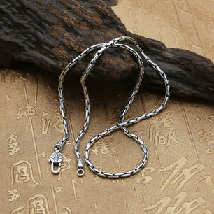 Men's 100% 925 Sterling Silver Geometric Pattern Elegant Necklace