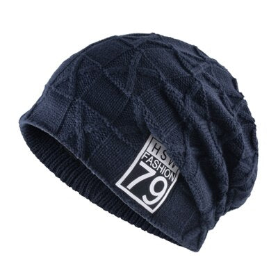 Men's Acrylic Knitted Solid Pattern Casual Skullies Winter Cap