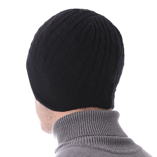 Men's Acrylic Knitted Striped Pattern Casual Skullies Winter Cap