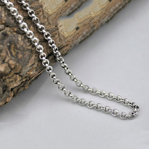 Men's 100% 925 Sterling Silver O-Chain Trendy Geometric Necklace