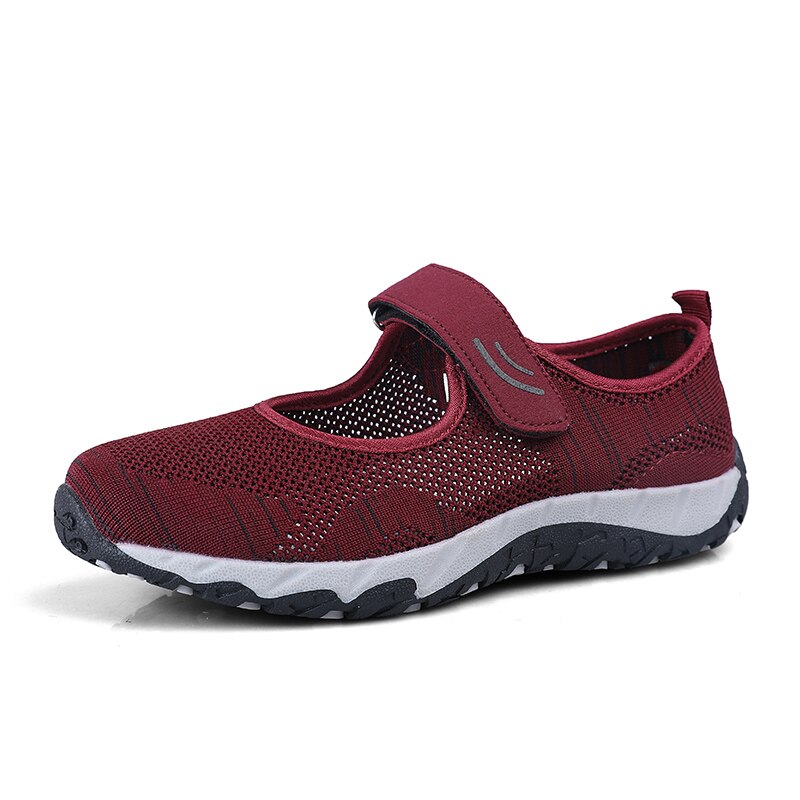 Women's Round Toe Mesh Hook Loop Closure Soft Casual Wear Shoes