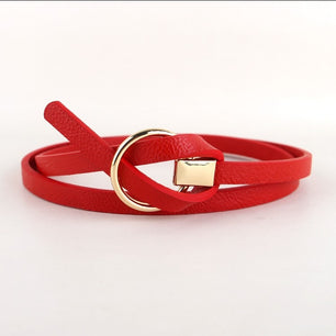 Women's Cowskin Genuine Leather Buckle Solid Pattern Strap Belt