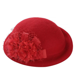 Women's 100% Wool Floral Pattern Elegant Winter Casual Wear Hat