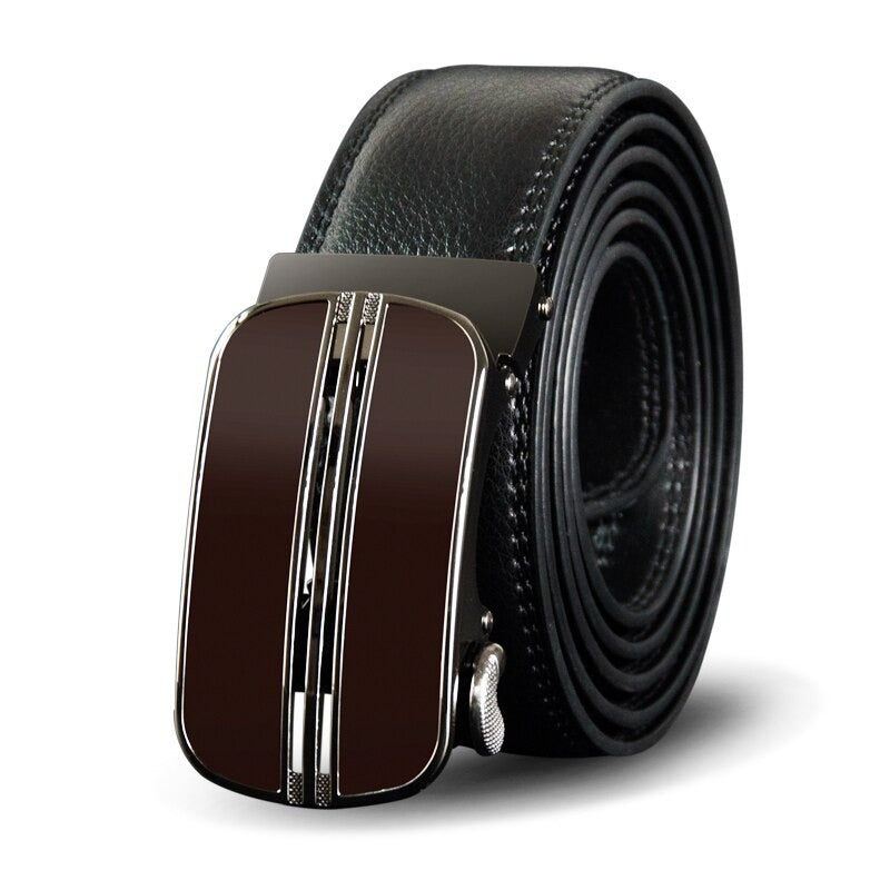 Men's Cowskin Automatic Buckle Closure Casual Wear Plain Belts