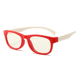 Kid's Acetate Frame Polycarbonate Lens Anti-Blue Oval Glasses