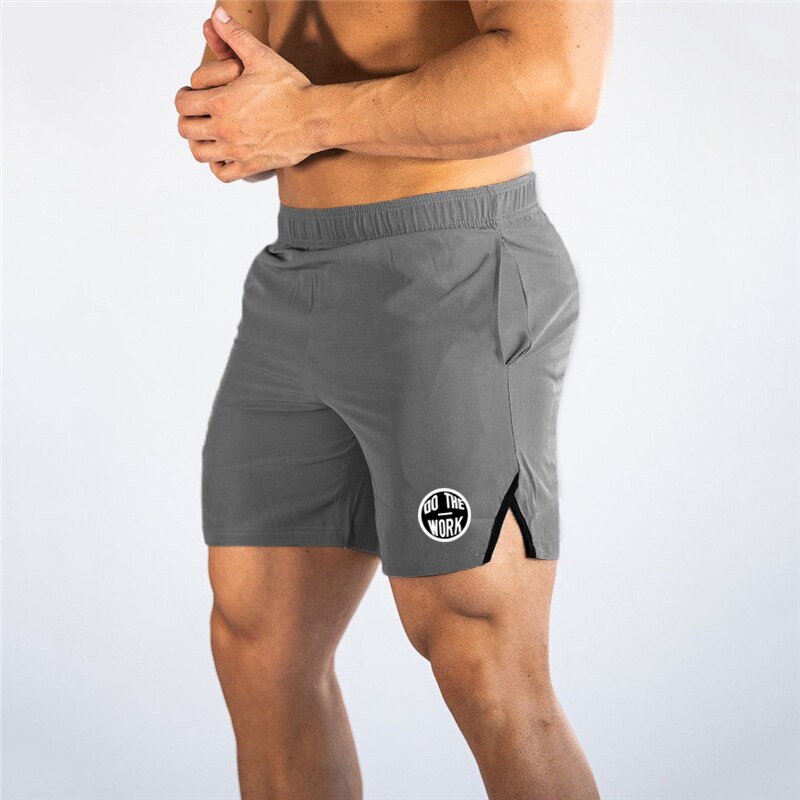 Men's Polyester Quick Dry Elastic Waist Fitness Workout Shorts