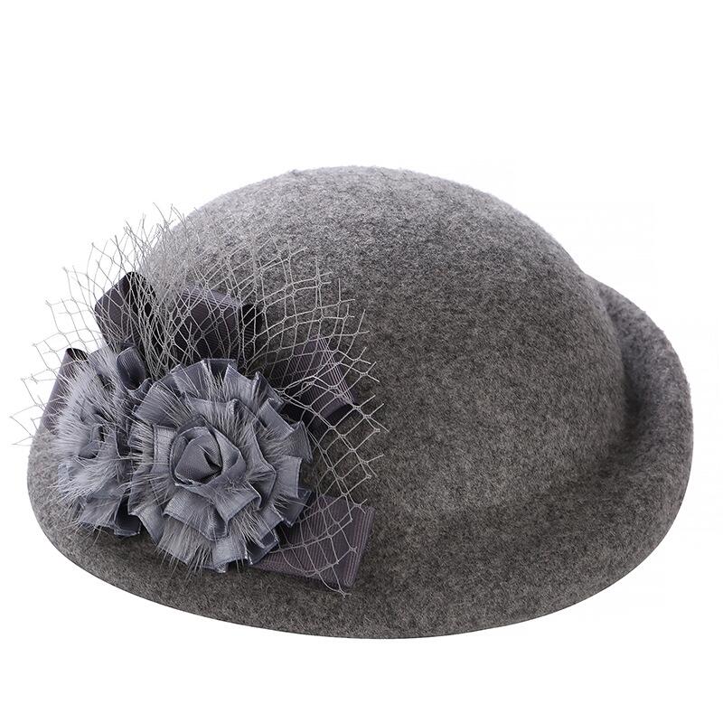 Women's 100% Wool Floral Pattern Elegant Winter Casual Wear Hat