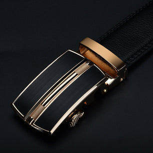 Men's Cowskin Automatic Buckle Closure Casual Wear Plain Belts