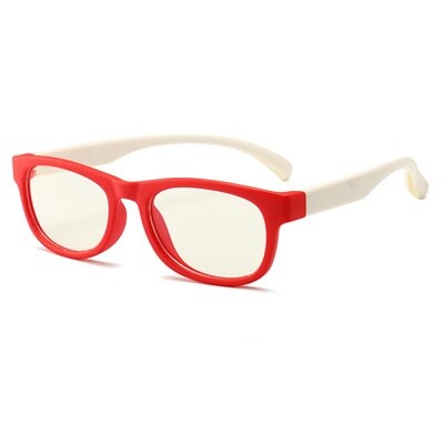 Kid's Acetate Frame Polycarbonate Lens Anti-Blue Oval Glasses