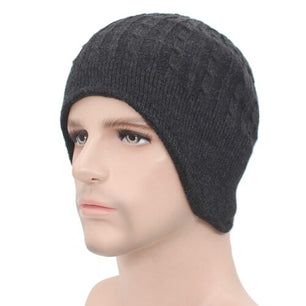 Men's Acrylic Knitted Striped Pattern Casual Skullies Winter Cap