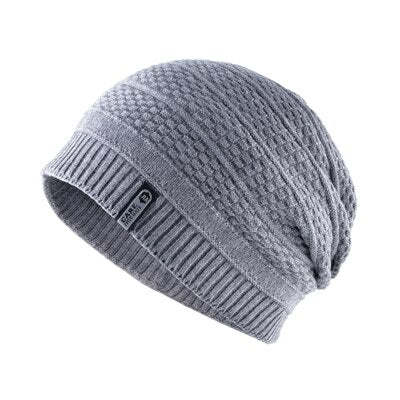 Men's Polyester Skullies Knitted Casual Hip Hop Striped Cap