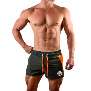 Men's Polyester Quick-Dry Patchwork Pattern Running Sport Shorts