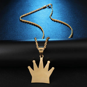Men's Metal Hip-Hop Cubic Zircon Link Chain Crown Necklaces