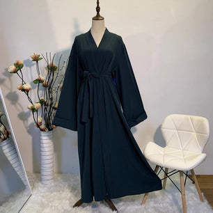 Women's Arabian Polyester Full Sleeve Plain Casual Long Abaya