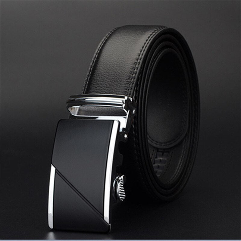 Men's Cowskin Automatic Buckle Closure Casual Wear Strap Belts