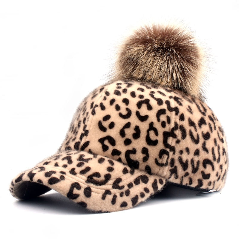 Women's Acrylic Adjustable Leopard Pattern Casual Baseball Cap