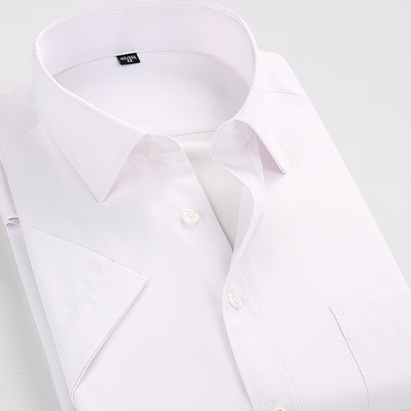 Men's Polyester Turn Down Collar Plain Pattern Casual Shirt