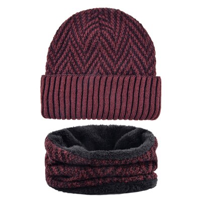 Men's Polyester Knitted Pattern Skullies Beanies Ski Warm Caps