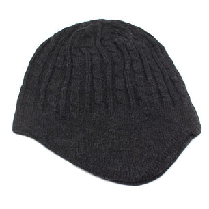 Men's Acrylic Knitted Striped Pattern Casual Skullies Winter Cap