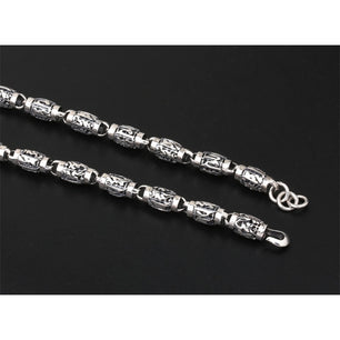 Men's 100% 925 Sterling Silver Beads Chain Classic Necklaces