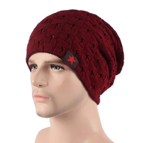 Men's Wool Knitted Solid Pattern Casual Skullies Winter Cap