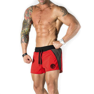 Men's Polyester Quick-Dry Patchwork Pattern Running Sport Shorts