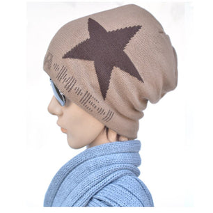 Men's Cotton Knitted Geometric Pattern Casual Skullies Winter Cap