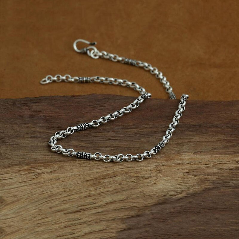 Men's 100% 925 Sterling Silver Geometric Pattern Elegant Necklace