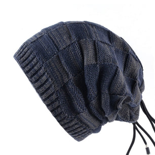 Men's Acrylic Knitted Plaid Pattern Novelty Skullies Winter Cap