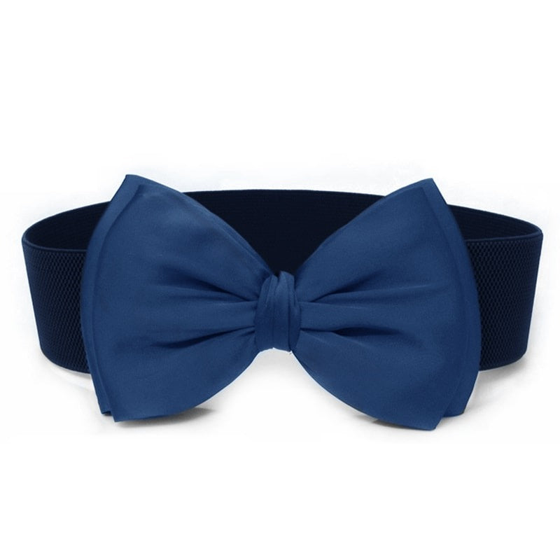 Women's Fabric Elastic Bowknot Pattern Wedding Elegant Belts