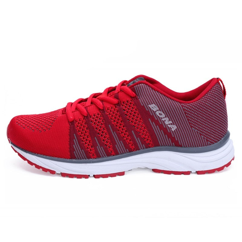 Women's Mesh Breathable Lace-up Closure Sport Running Sneakers