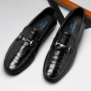 Men's Genuine Leather Round Toe Slip-On Closure Casual Loafers