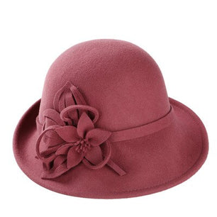 Women's Wool Floral Pattern Casual Wear Vintage Trendy Winter Hat