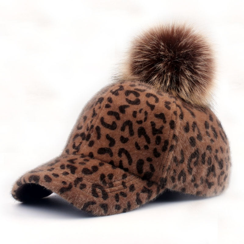 Women's Acrylic Adjustable Leopard Pattern Casual Baseball Cap