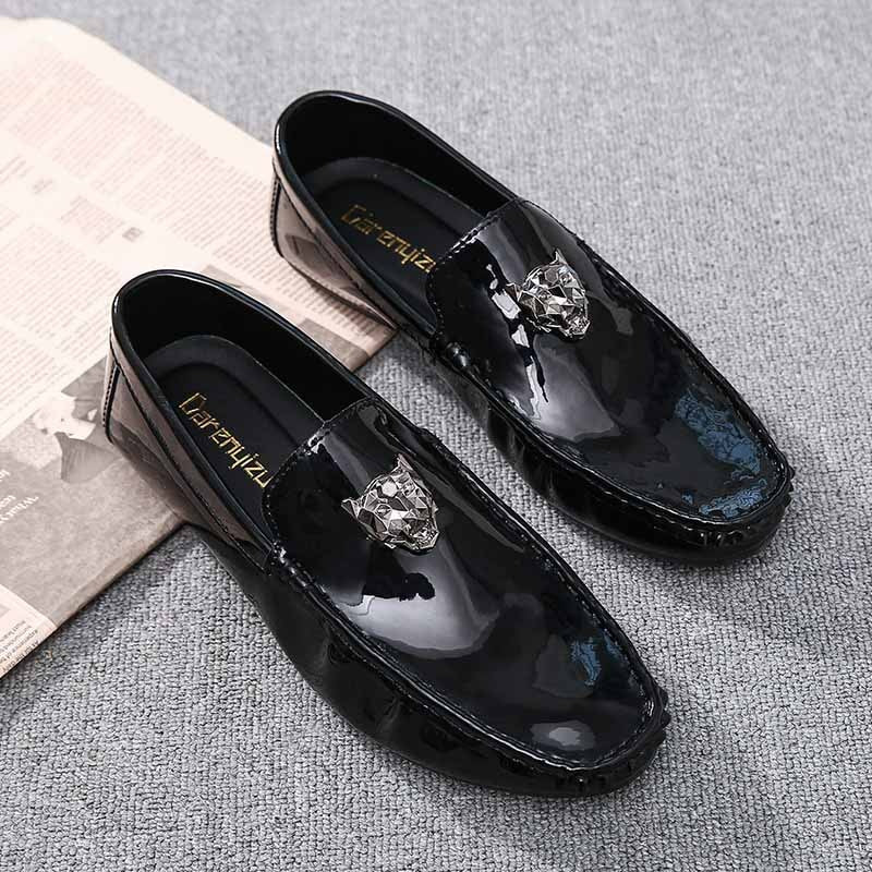 Men's Square Toe Artificial PU Slip-On Closure Breathable Shoes