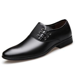 Men's PU Leather Pointed Toe Lace-Up Closure Formal Wear Shoes