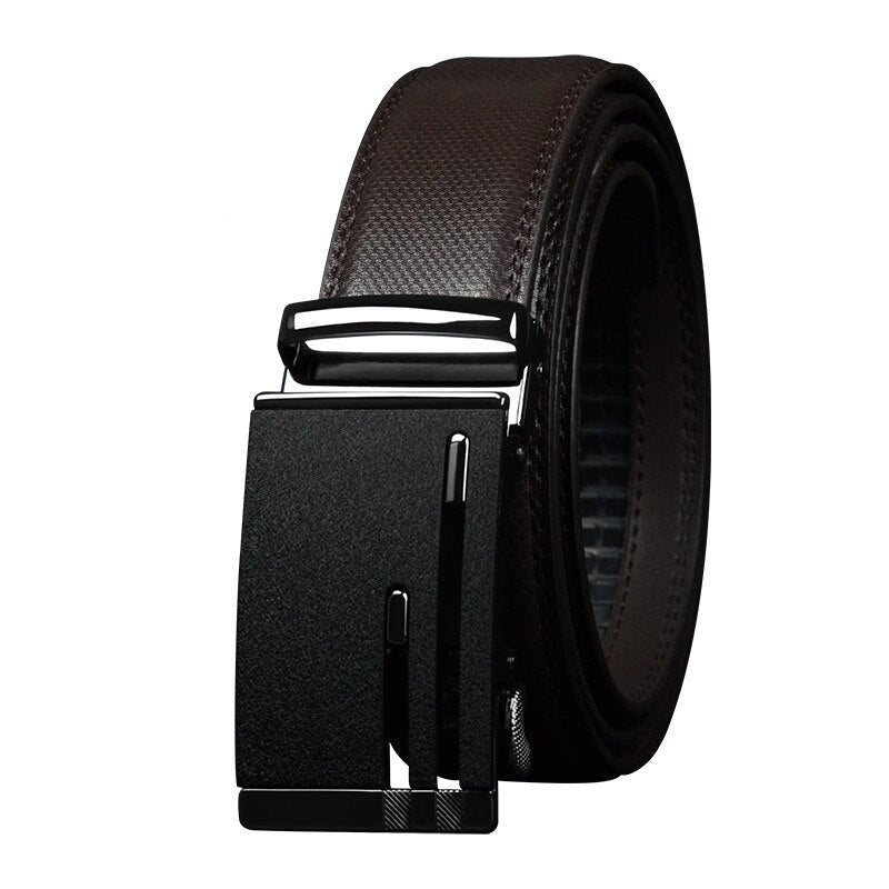 Men's Cowskin Automatic Metal Buckle Trendy Solid Strap Belt