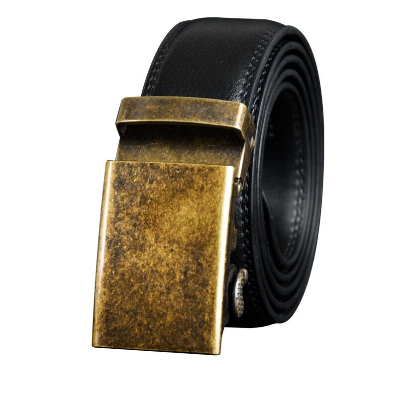 Men's Cowskin Genuine Leather Automatic Metal Buckle Strap Belts