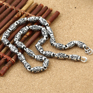 Men's 100% 925 Sterling Silver Beads Chain Classic Necklaces