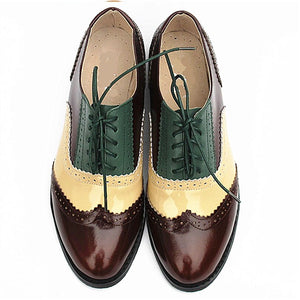 Men's Genuine Leather Pointed Toe Lace-Up Breathable Casual Shoes