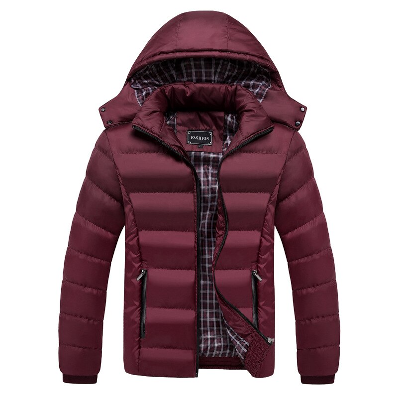 Men's Polyester Full Sleeves Zipper Closure Winter Thick Jacket