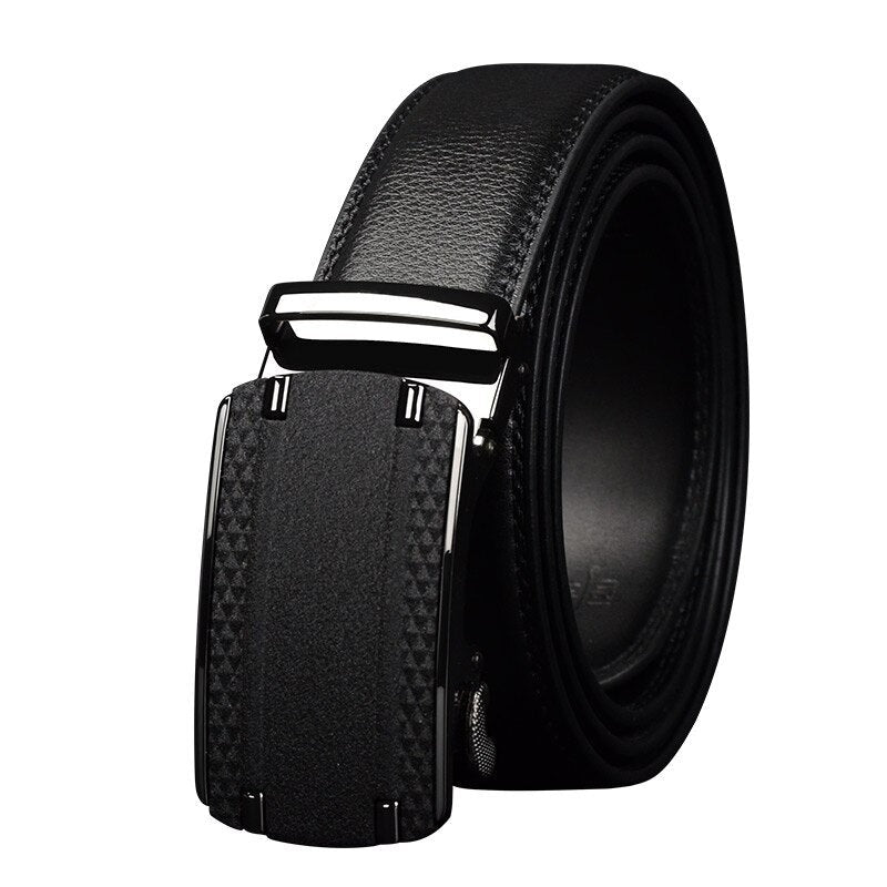 Men's Cowskin Automatic Metal Buckle Trendy Solid Straps Belt