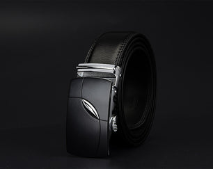 Men's Cowskin Automatic Metal Buckle Trendy Solid Strap Belt