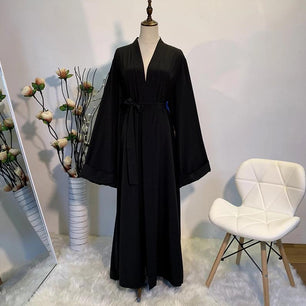 Women's Arabian Polyester Full Sleeve Plain Casual Long Abaya