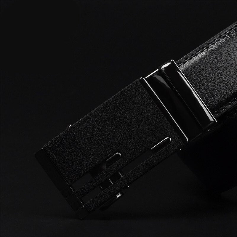 Men's Cowskin Automatic Metal Buckle Trendy Solid Strap Belt