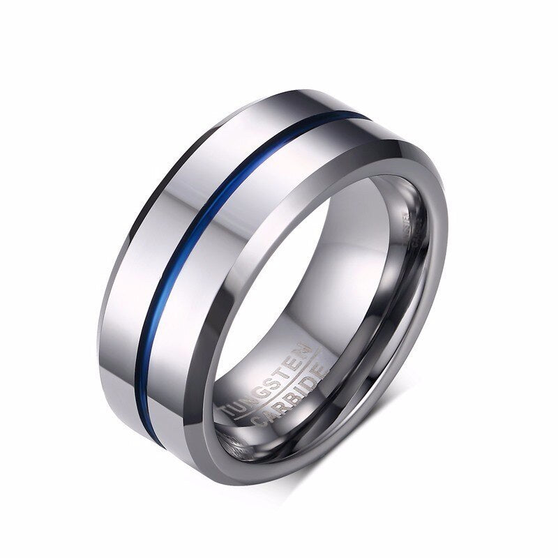 Men's Round Pattern 100% Tungsten Carbide Wedding Band Rings