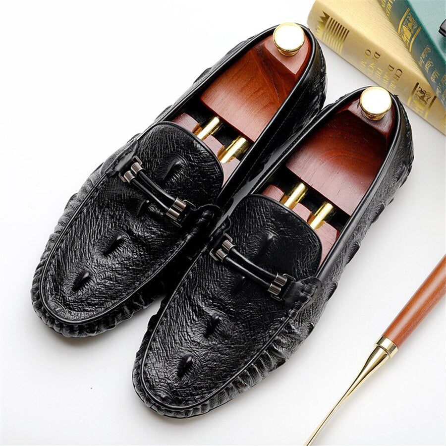 Men's Genuine Leather Round Toe Slip-On Closure Vintage Shoes